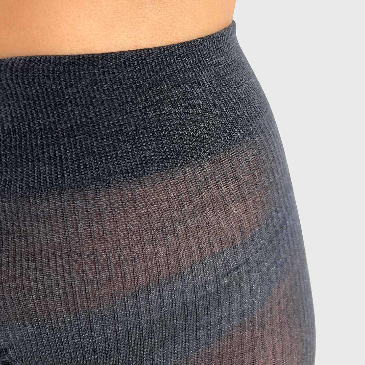 Merino Ribbed Tights, Anthracite