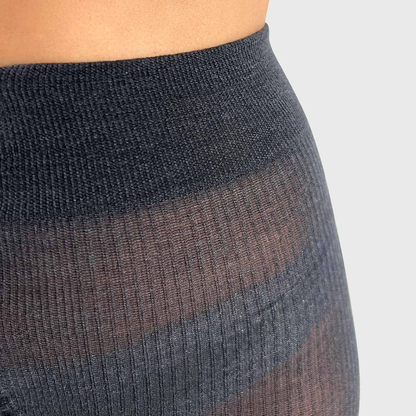 Merino Ribbed Tights, Anthracite