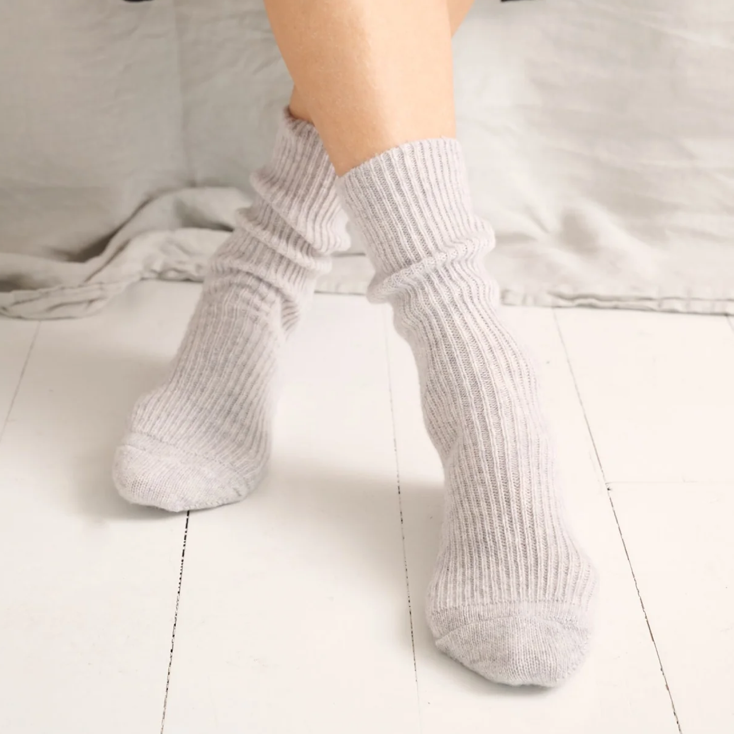 Cassie Socks, Light Grey Melange