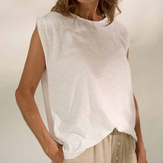 Accept Tank Top, White