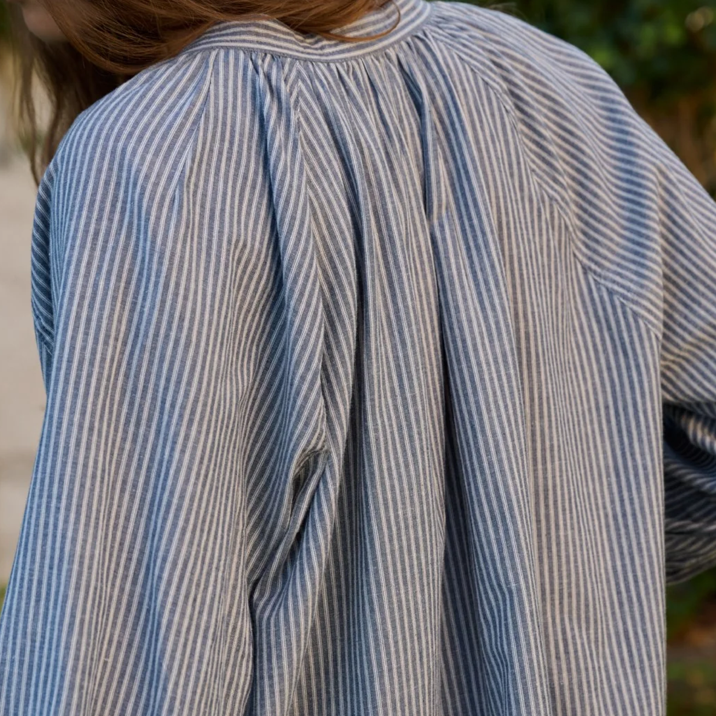 Above Stripe Dress, Sea Blue/White