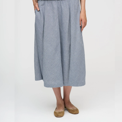 Pin Stripe Skirt, Sea Blue/White