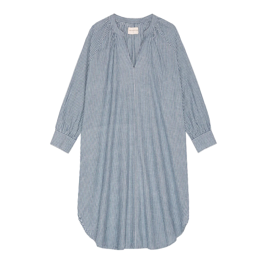 Above Stripe Dress, Sea Blue/White