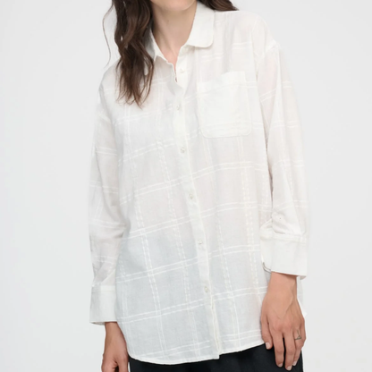 Avalon Dobby Check Shirt, Off White