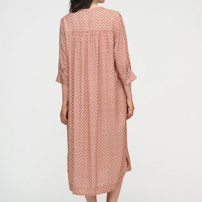 Laurella Flower Shirtdress, Peach/Blue
