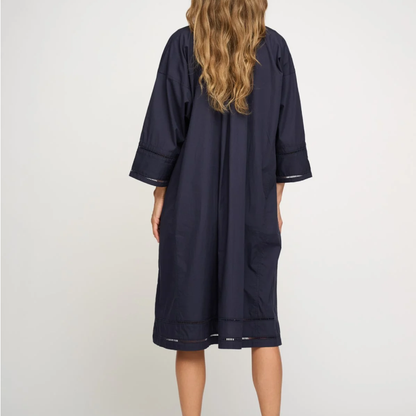 Lively Shirtdress Poplin, Dark Navy