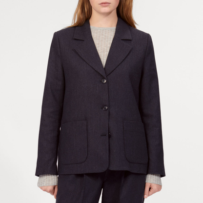 Sydney Blazer, Slate Grey Stripe