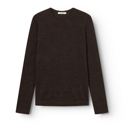Davis Crewneck, Dark Brown Melange