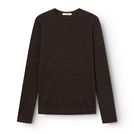 Davis Crewneck, Dark Brown Melange