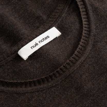 Davis Crewneck, Dark Brown Melange