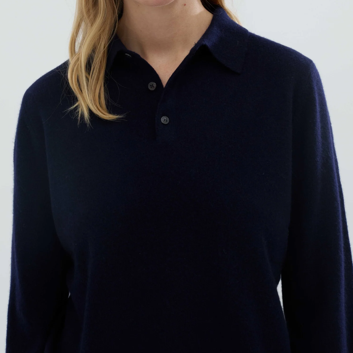 Original Cashmere Polo, Navy Blue