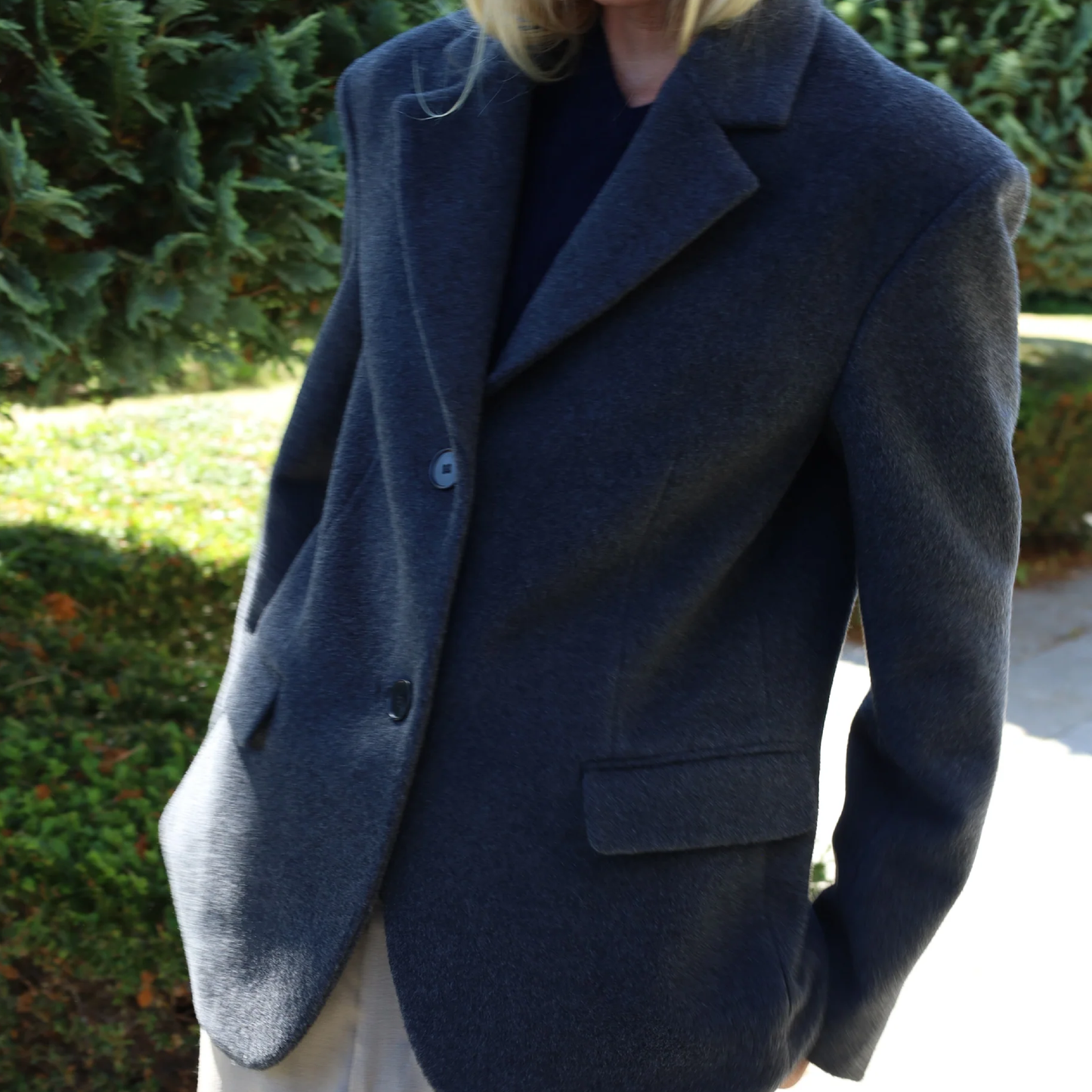 Women's Oversized Blazer, Heather Grey