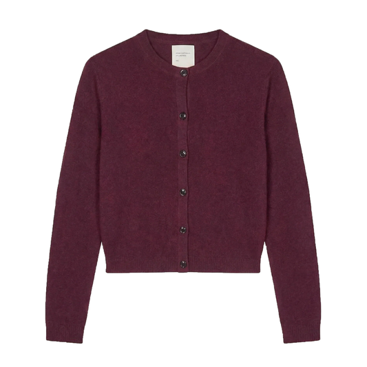 Women's Cashmere O-Cardigan, Bordeaux