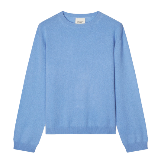 Women's Oversized Cashmere Roundneck, Soft Blue