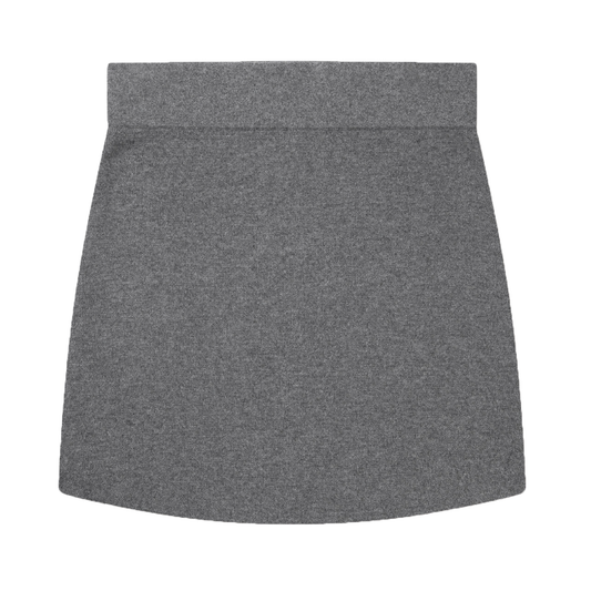 Womens Cashmere Mini Skirt, Heather Grey