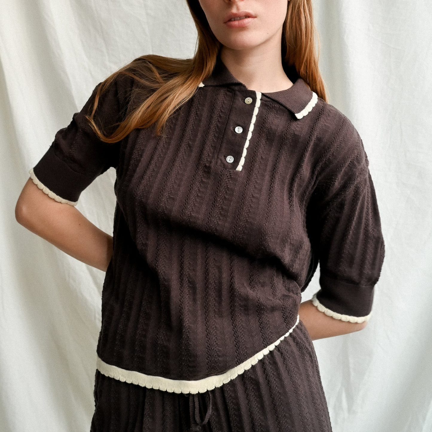 Georg Knit Polo, Brun