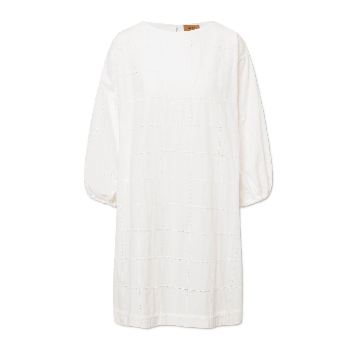 Decia Eyelet Poplin Kjole, Ivory