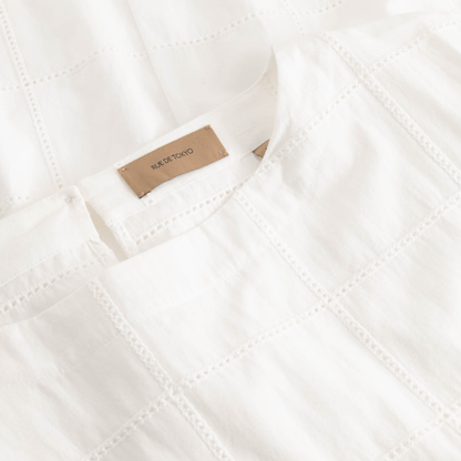 Decia Eyelet Poplin Kjole, Ivory