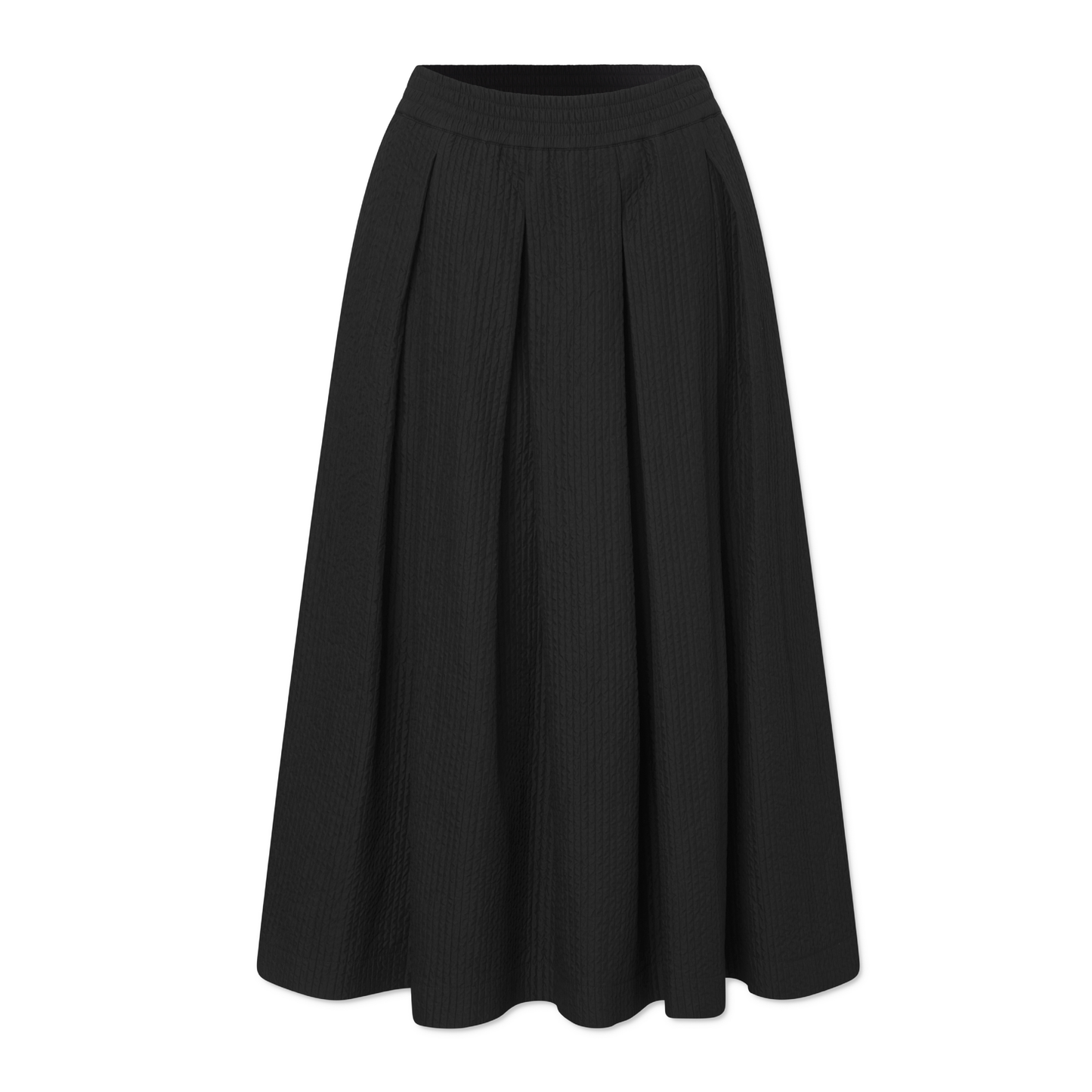 Peggy Bubble Stripe Skirt, Black