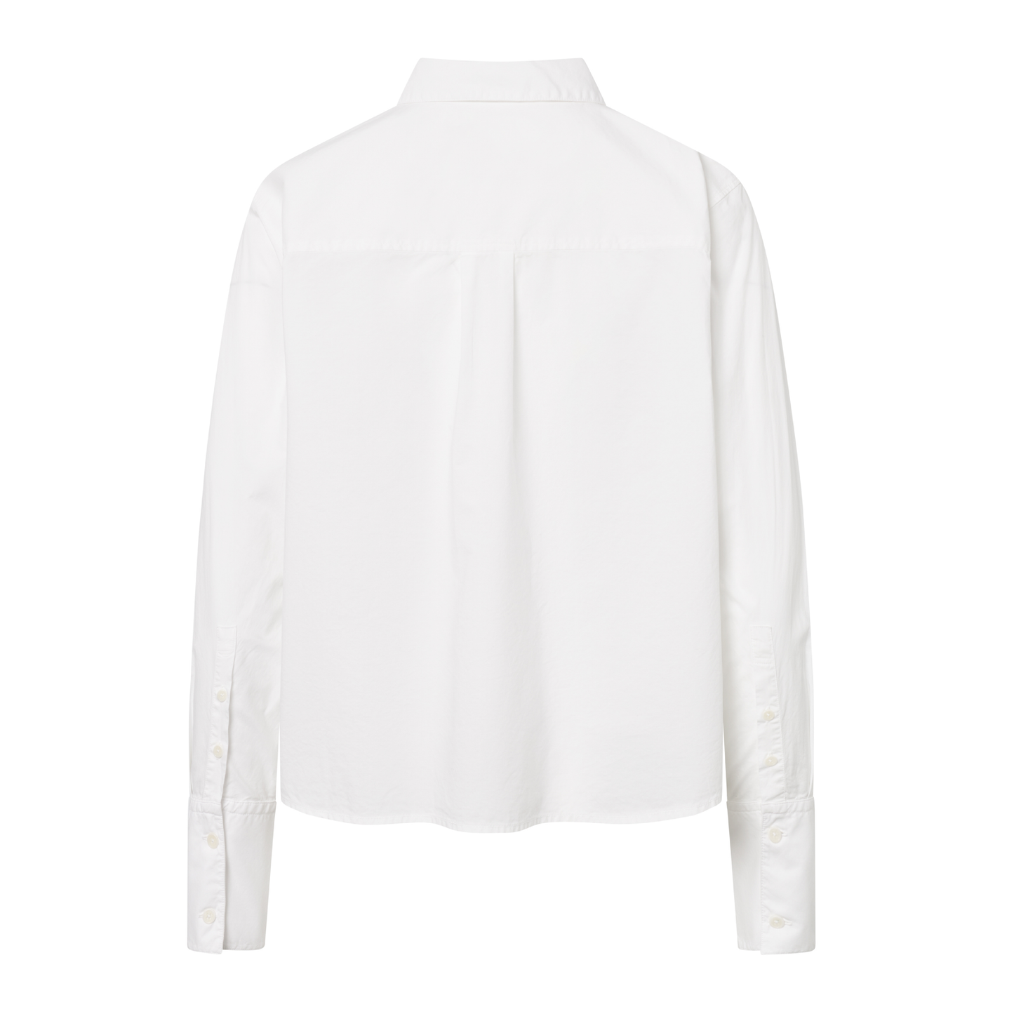 Sylina Garment Dyed Poplin Skjorte, White