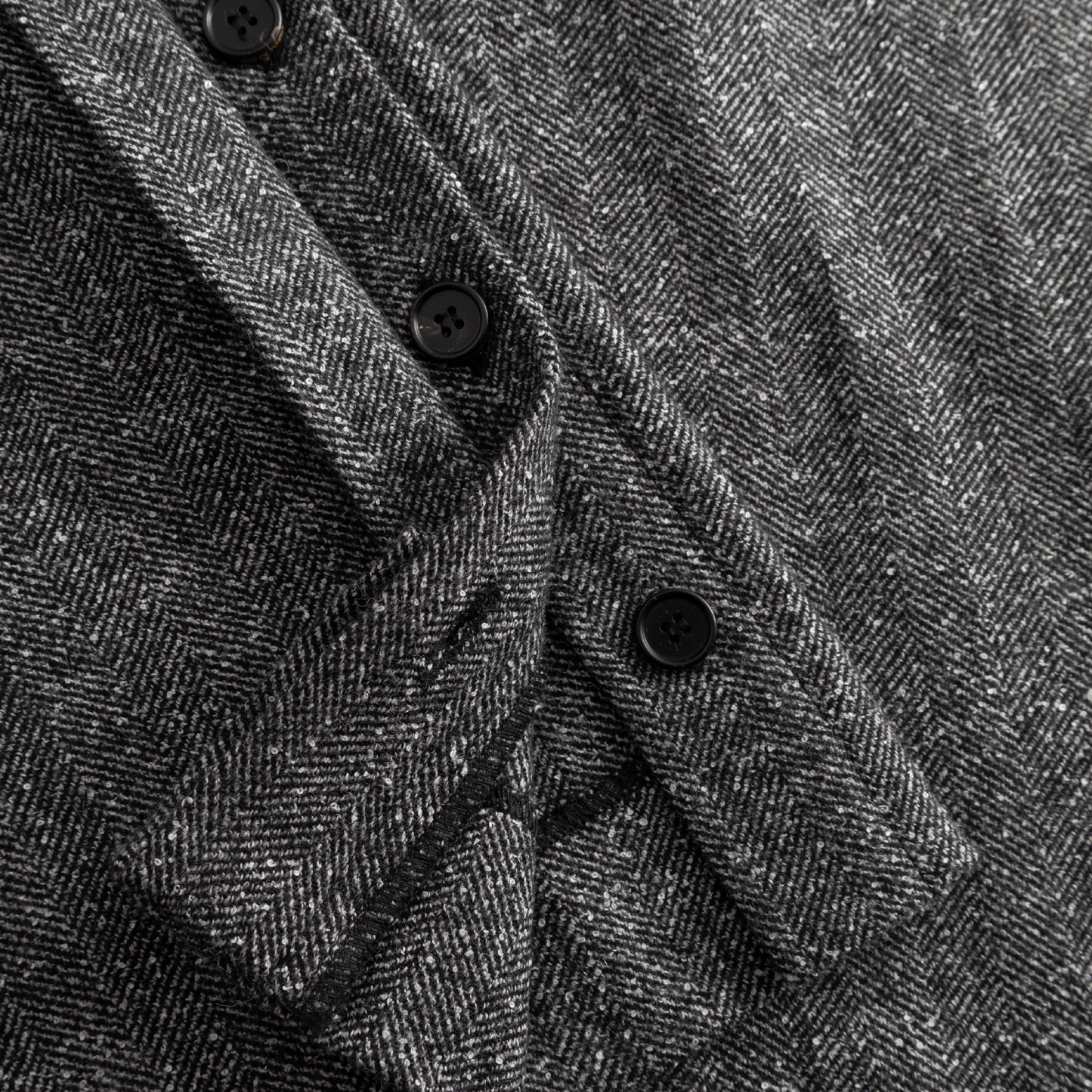 Peach Herringbone Boucle Bukser, Black/White