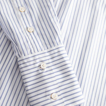 Sylina Striped Shirting Skjorte, Navy Triple Stripe