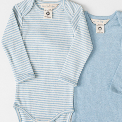 Baby Body Stripe, Aqua/Ecru