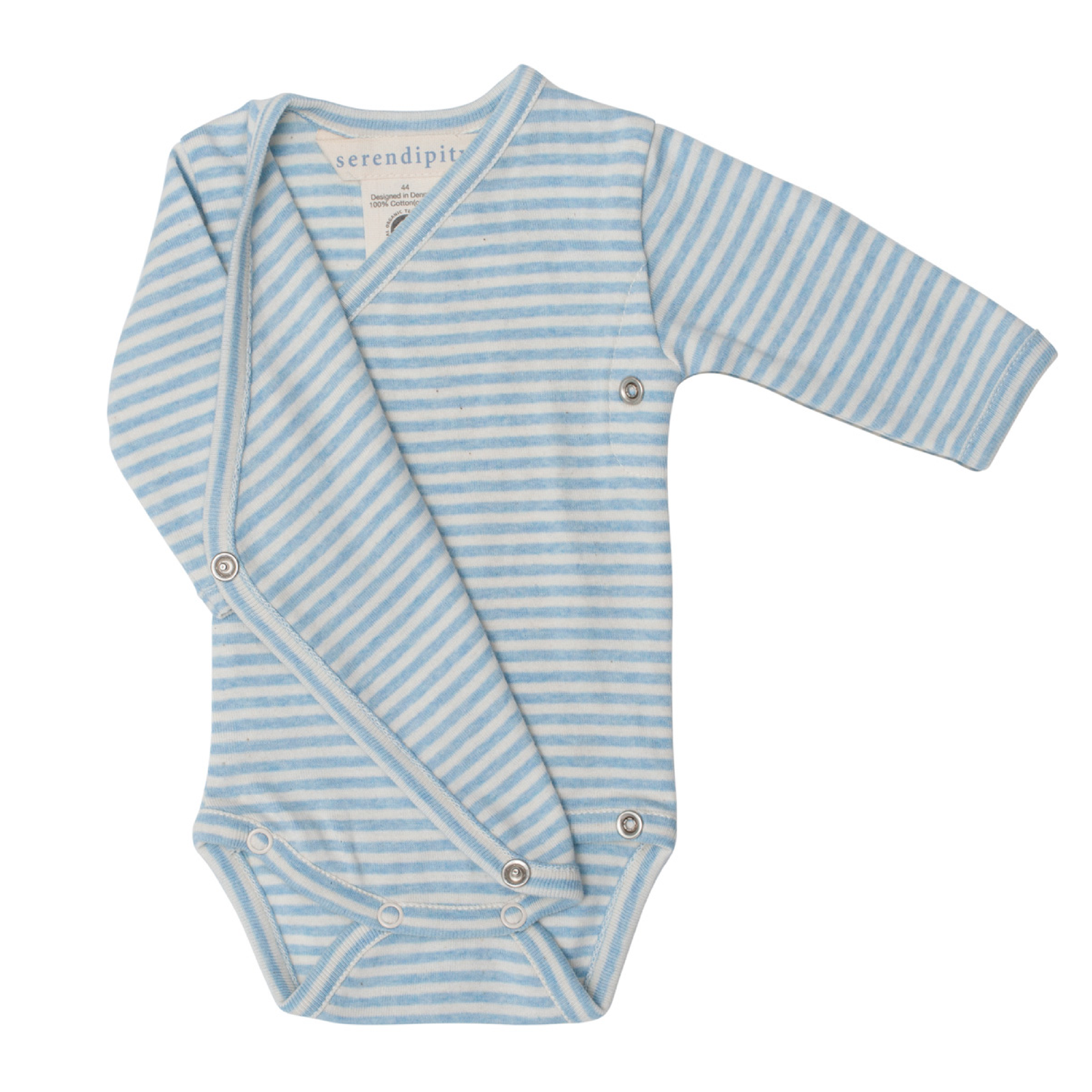 Newborn Slå-Om Body, Aqua/Ecru