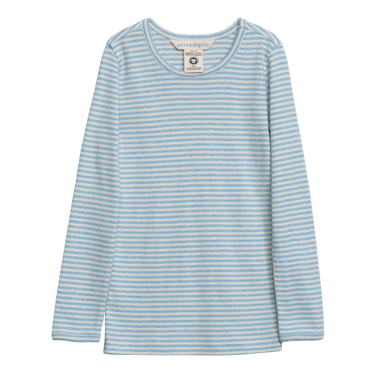 Slim Bluse Stripe, Aqua/Ecru