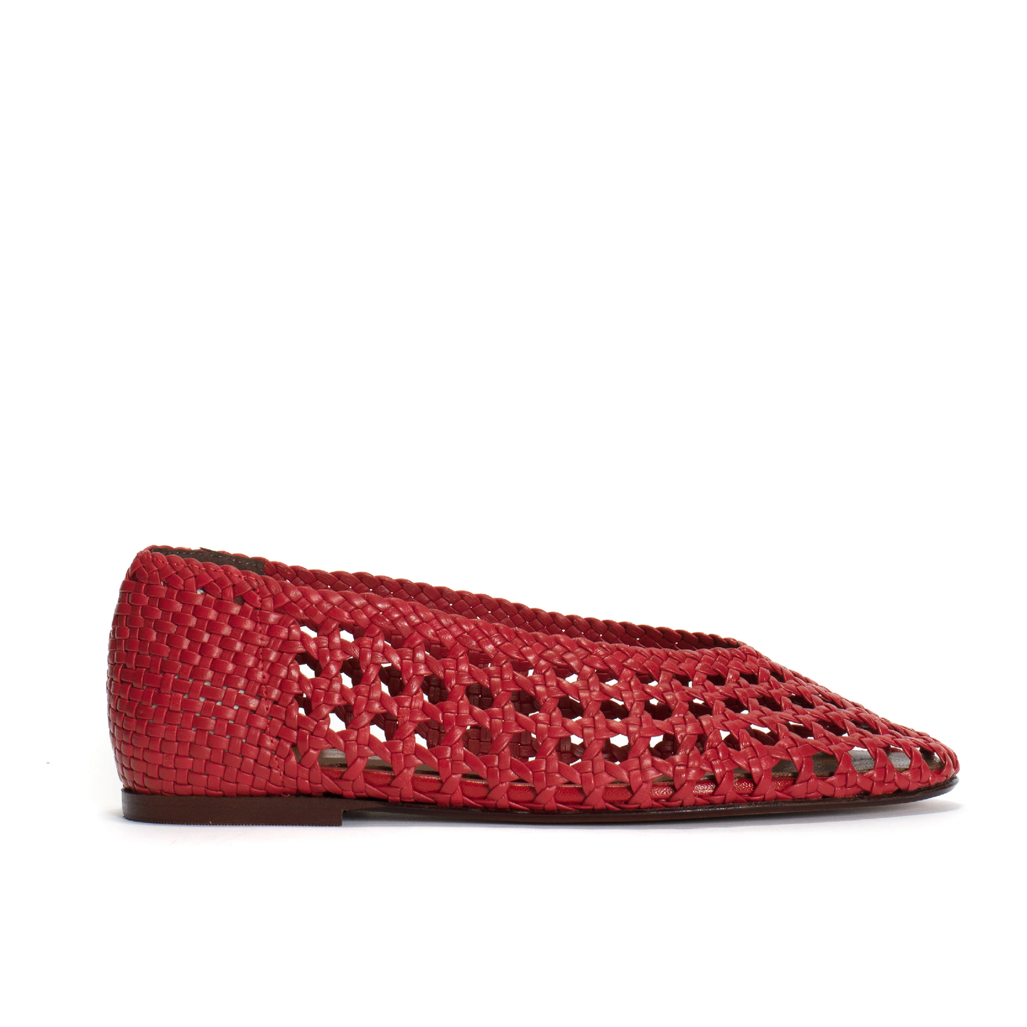 Sessi Hand-braided Ballerina, Ruby Red