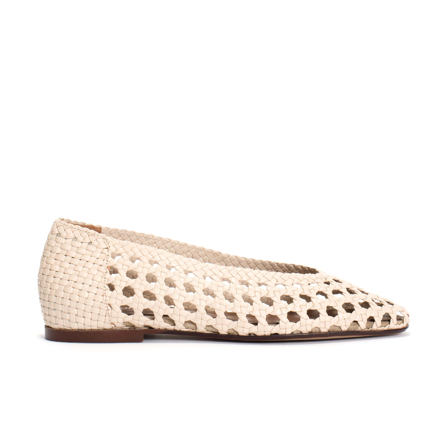 Sessi Hand-braided Ballerina, Vanilla Cream