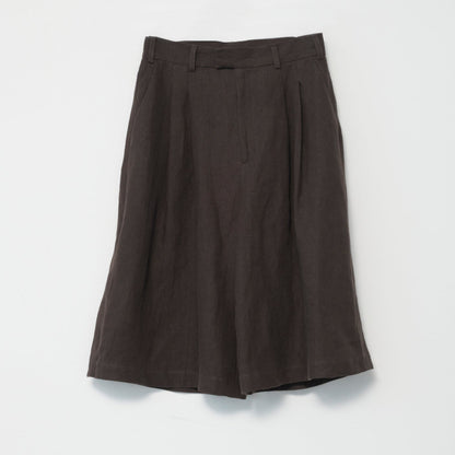 Linen Culottes, Dark Brown