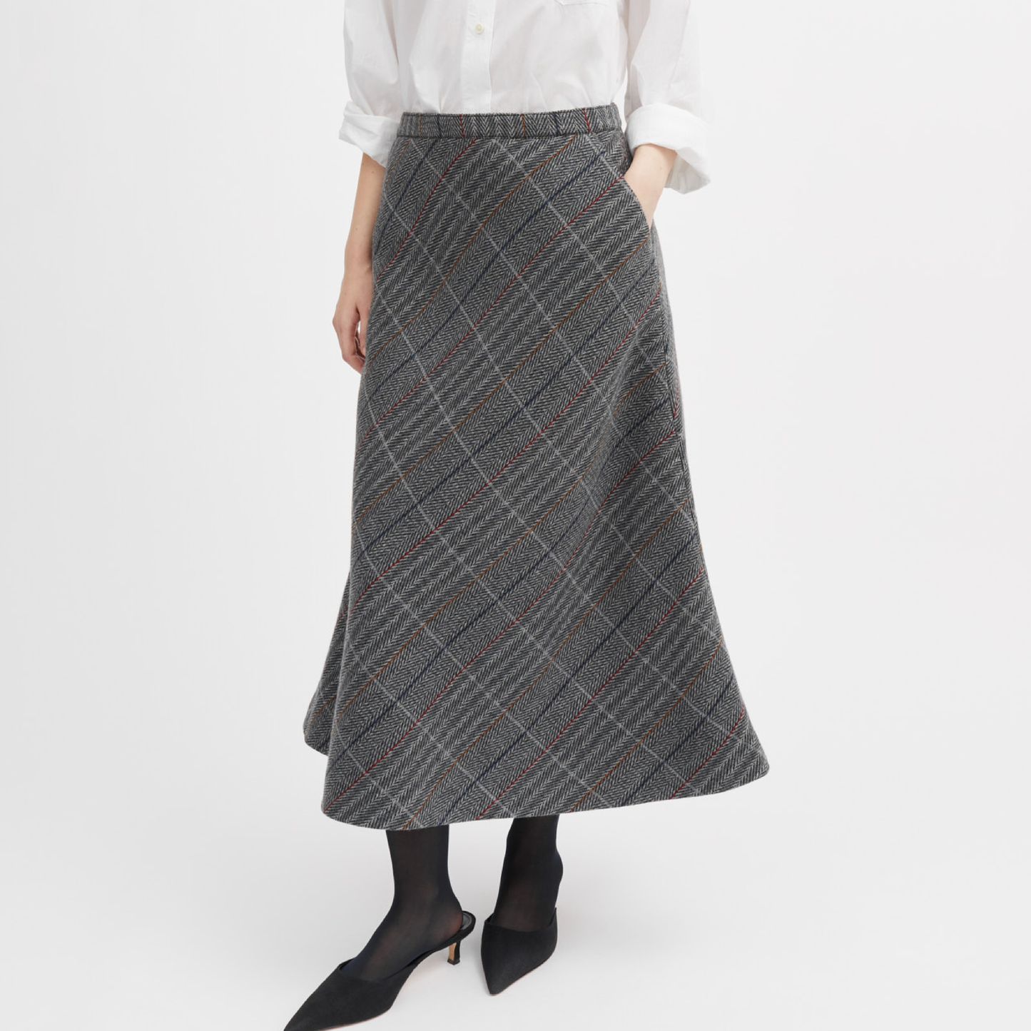 Julian Skirt, Grey Herringbone