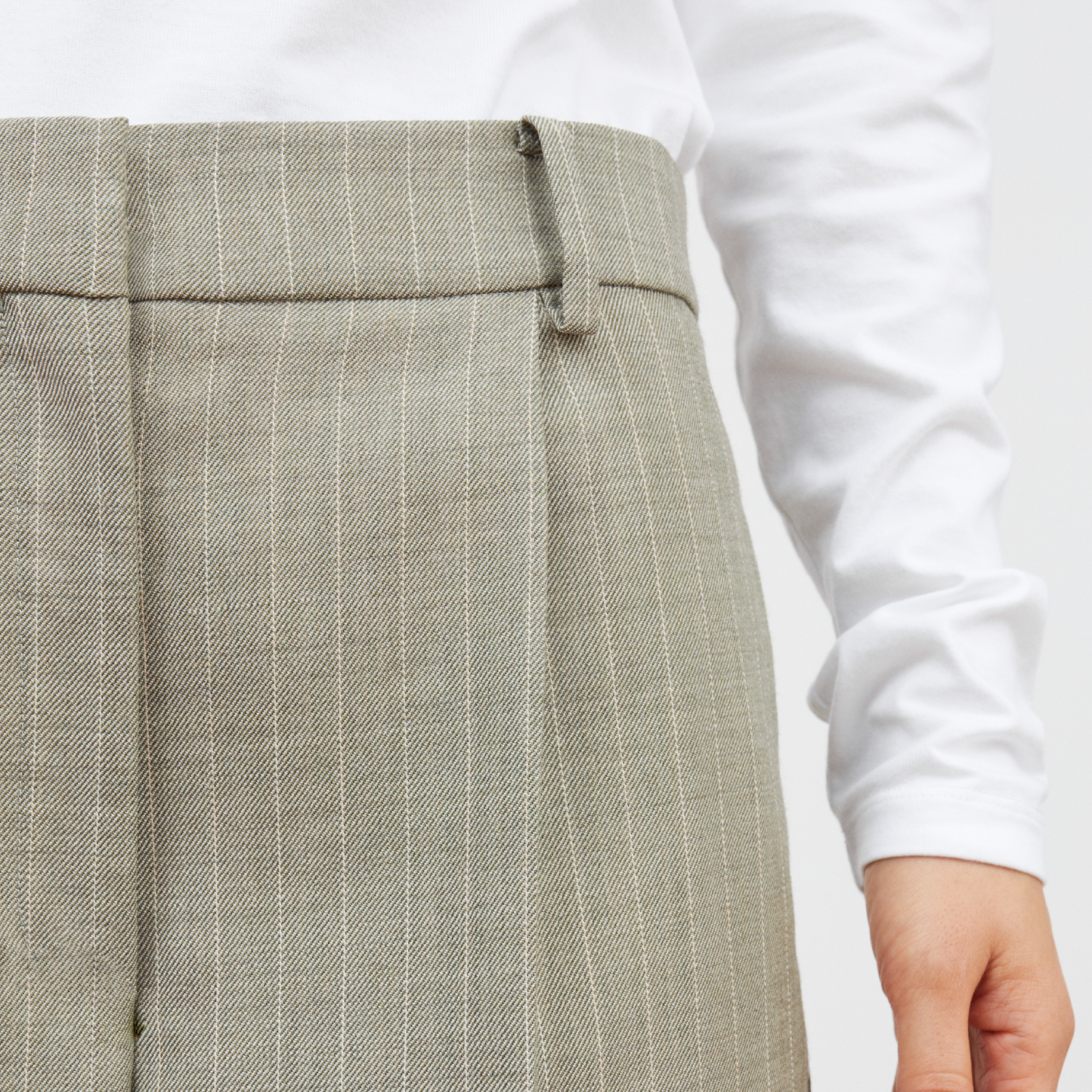 Thom Trousers, Light Grey/Ecru