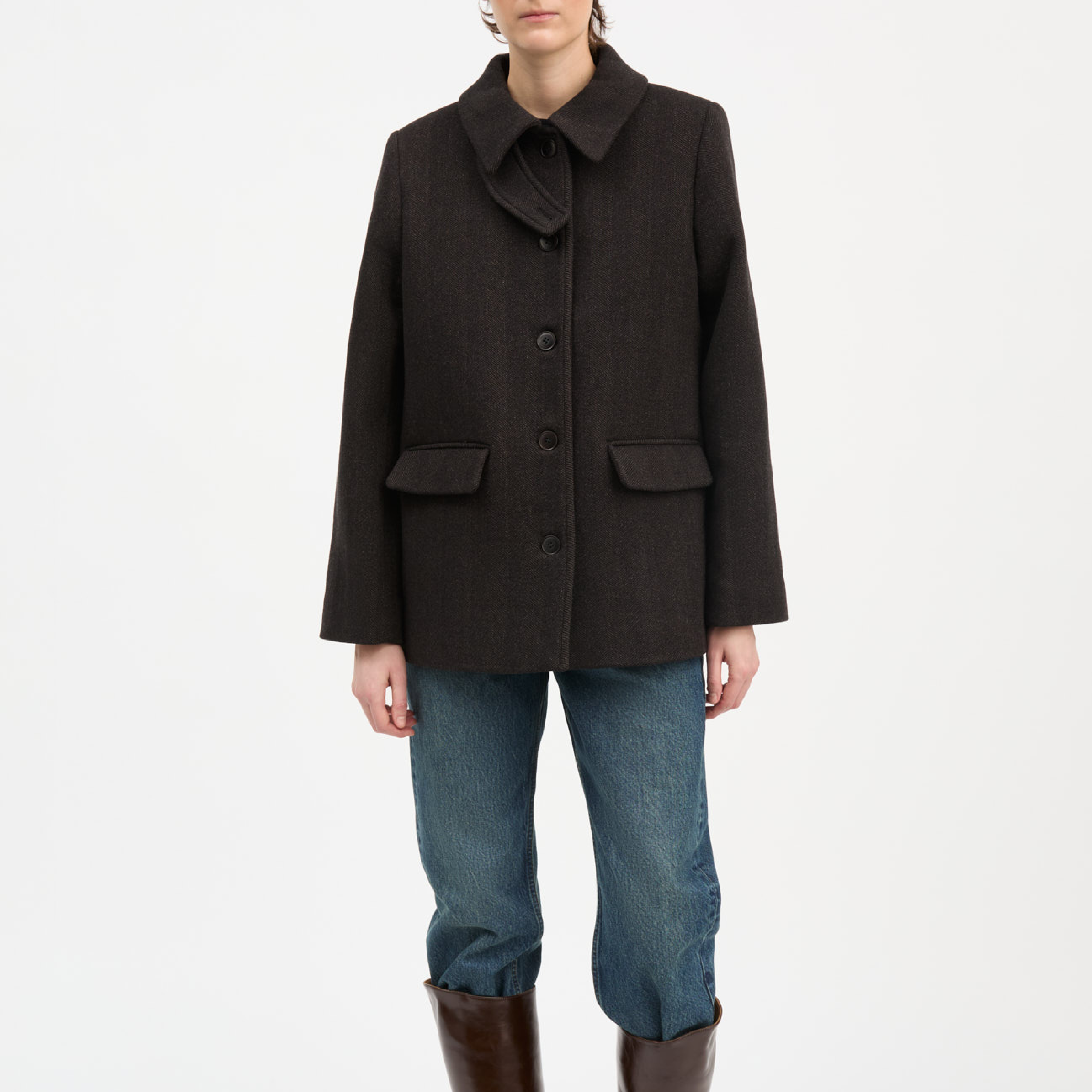 Alfred Jacket, Brown Herringbone