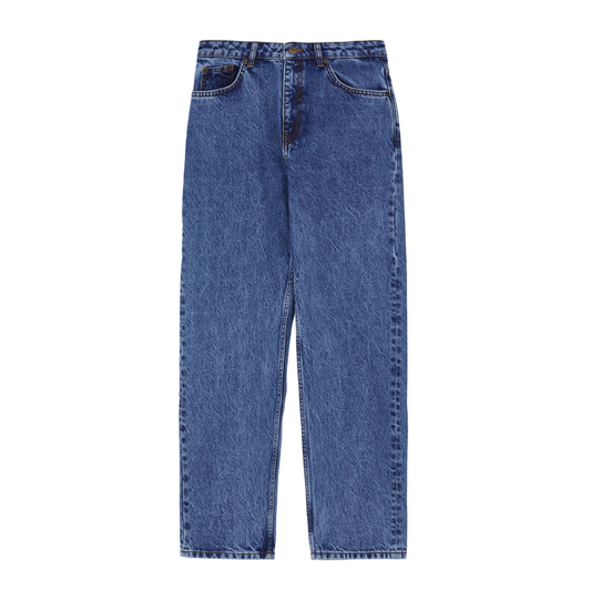 Allison Cropped Jeans, Mid Blue Denim