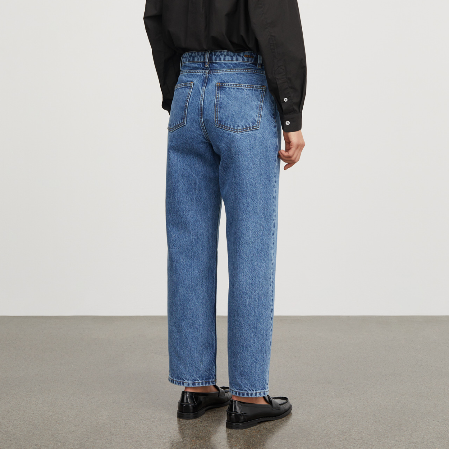 Allison Cropped Jeans, Mid Blue Denim