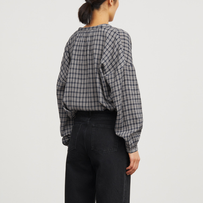 Cilla Shirt, Navy/Beige Check