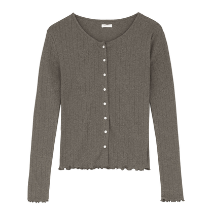 Edie Cardigan, Brown Melange