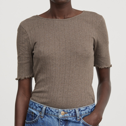 Edie T-Shirt, Brown Melange