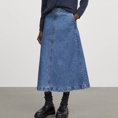 Imana Skirt, Washed Mid Blue