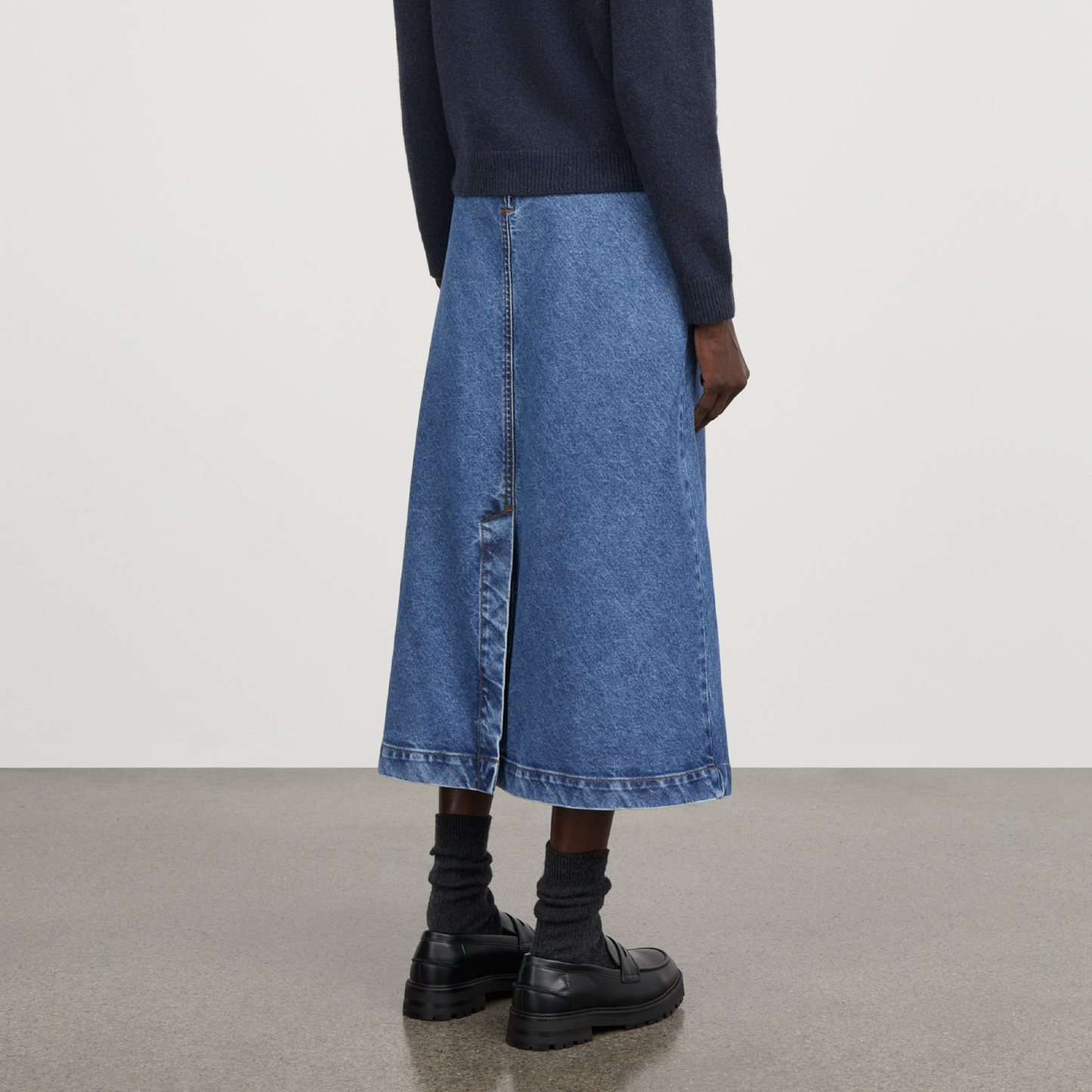 Imana Skirt, Washed Mid Blue