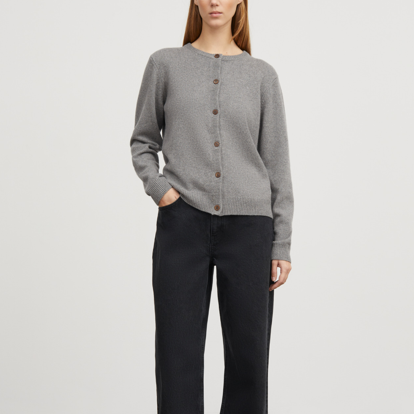 Kindred Cashmere Cardigan, Grey Melange