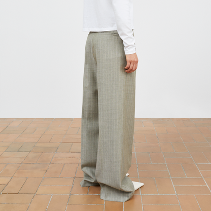 Thom Trousers, Light Grey/Ecru