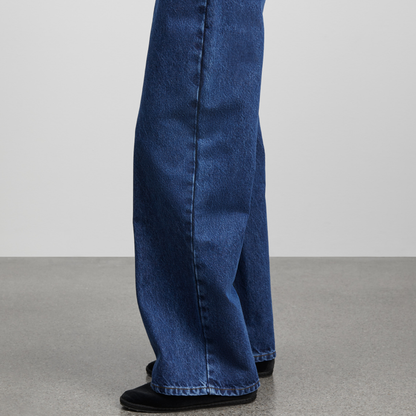 Willow Wide Leg Jeans, Mid Blue Denim