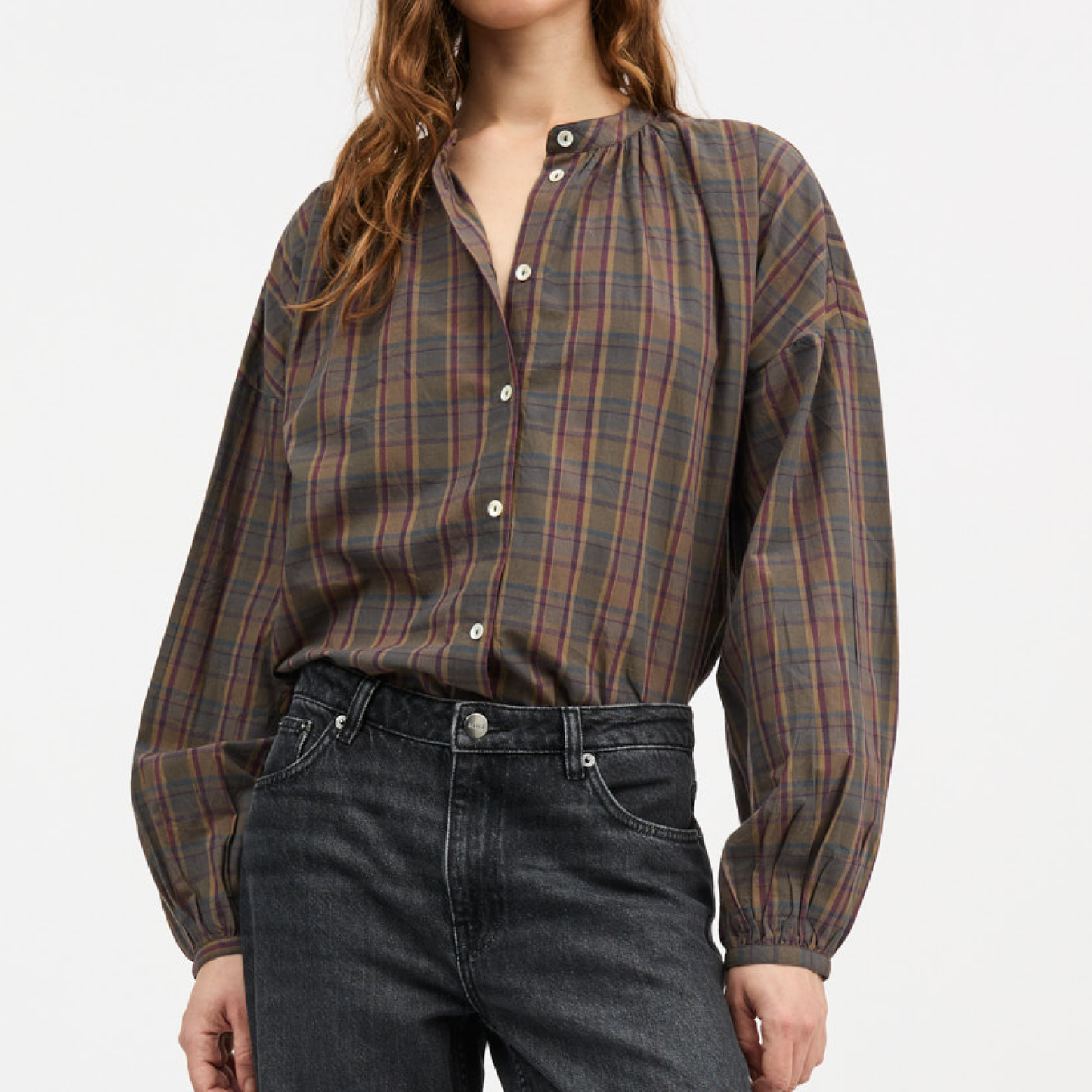 Cilla Shirt, Green/Red Check