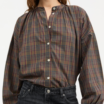 Cilla Shirt, Green/Red Check
