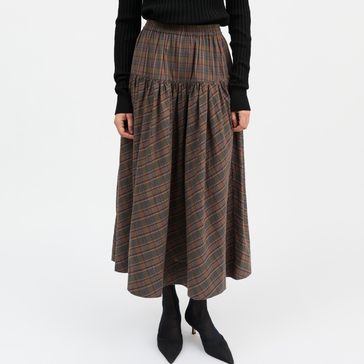 Lili Skirt, Green/Red Check