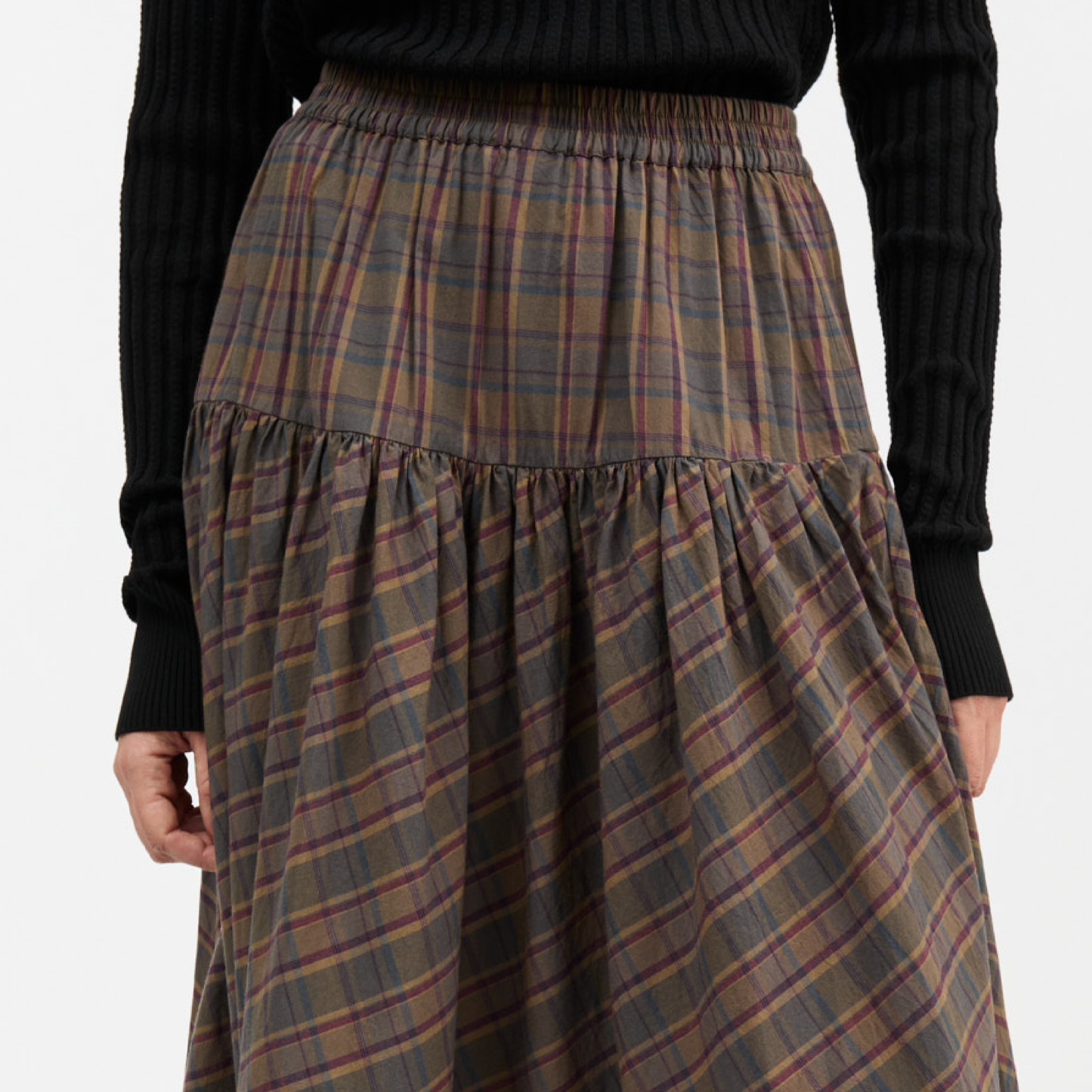 Lili Skirt, Green/Red Check