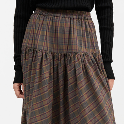 Lili Skirt, Green/Red Check